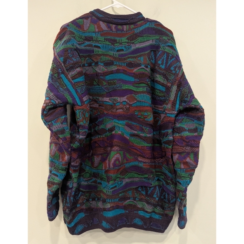 COOGI Vintage 90's 100% New Wool 3D Knit Sweater Size Large - Picture 2 of 6